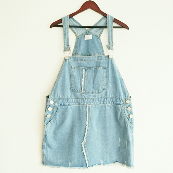 LAST 1! POL Bib Overall Denim Jumper Jean Dress - Picture 4 of 8